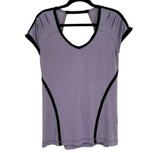 Lululemon Run Team Spirit Tech Short Sleeve Top Lilac Deep Coal Size 8